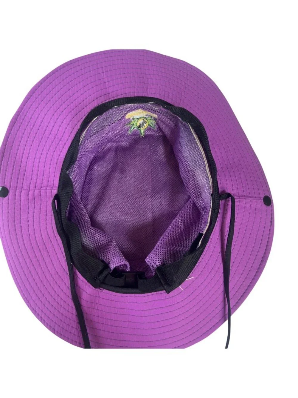 Muryobao Bucket Hat Whole Plants SunShade Wide Brim Purple Embroidered